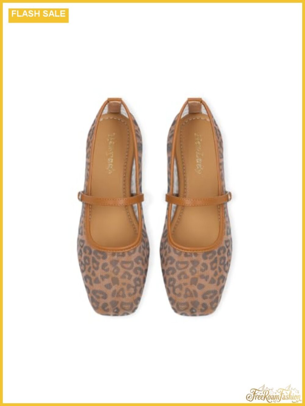 Mary Jane Ballet Flats for Women Mesh Square Toe Buckle Comfort Walking Shoes